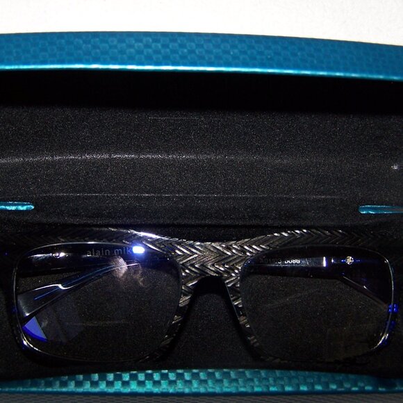Alain Mikli A01103 BO8G Blue Herringbone Eyeglass Frames